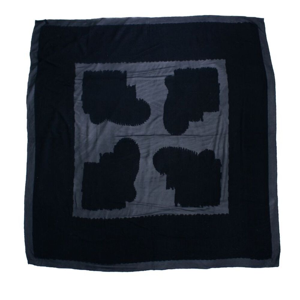 Giorgio Armani black silk scarf with sheer